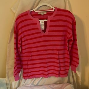NWT Loft sweater pink and red; size S; 21 in p2p;